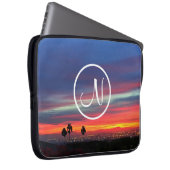 Orangenblauer Sonnenuntergang Foto kundenspezifisc Laptopschutzhülle (Vorne Rechts)