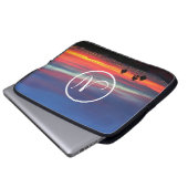 Orangenblauer Sonnenuntergang Foto kundenspezifisc Laptopschutzhülle (Vorne Knopf)