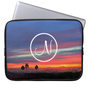 Orangenblauer Sonnenuntergang Foto kundenspezifisc Laptopschutzhülle