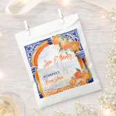 Orangenblaues Azulejo Spanisches Brautparty bevorz Geschenktütchen (Ausgeschnitten)