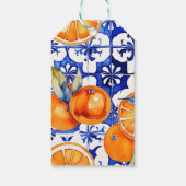 Orangenblaues Azulejo-Talavera-Brautparty Geschenkanhänger (Rückseite)
