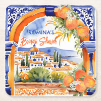 Orangenblaues Azulejo-Talavera-Brautparty