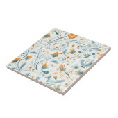 Orangenblaues Retromuster Fliese (Seite)