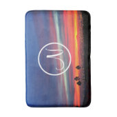 Orangenblaues Sonnenuntergang Foto, kundenspezifis Badematte (Vorderseite Vertikal)