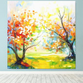 Orangenblühende Impressionen Leinwanddruck (Insitu (Holzboden))