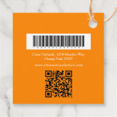 Orangenblümchen Potpourri Produkt Strichcode QR Co Geschenkanhänger (Rückseite)