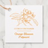 Orangenblümchen Potpourri Produkt Strichcode QR Co Geschenkanhänger (Vorderseite)