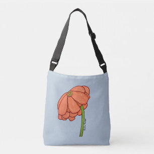 Orangenblume mit blauem Hintergrund-Tote Tragetaschen Mit Langen Trägern