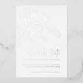 Orangenblüte Foto Hochzeit speichern Sie das Datum Folieneinladung (Vorderseite)