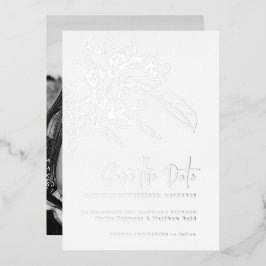 Orangenblüte Foto Hochzeit speichern Sie das Datum Folieneinladung