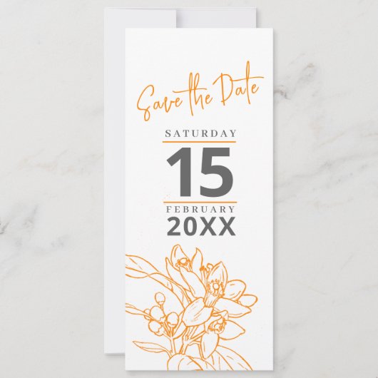 Orangenblüte Foto Hochzeit speichern Sie das Datum Save The Date (Vorderseite)