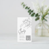 Orangenblüte Hochzeit mit QR-Hochzeit Begleitkarte (Stehend Vorderseite)