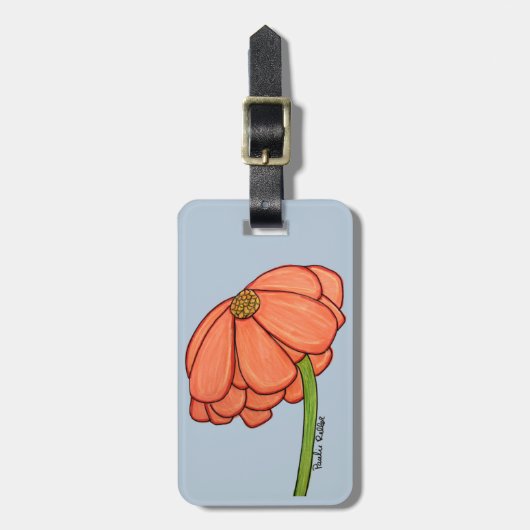 Orangenblüte mit blauem Hintergrund Gepäckanhänger (Vorderseite vertikal)