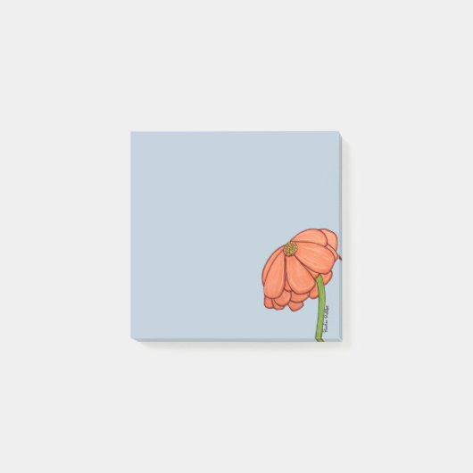 Orangenblüte mit blauem Hintergrund Post-it Klebezettel (Vorderseite)