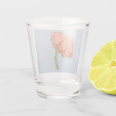 Orangenblüte mit blauem Hintergrund Schnapsglas (Rückseite)