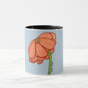 Orangenblüte mit blauem Hintergrund Tasse