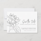 Orangenblüte Mono-Foto Hochzeit speichern Sie das  Save The Date (Vorderseite)