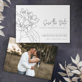 Orangenblüte Mono-Foto Hochzeit speichern Sie das Save The Date
