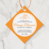 Orangenblüte zeichnend Kerzenzutaten Strichcode Geschenkanhänger (Vorderseite)