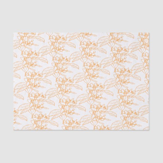 Orangenblüte zeichnend Kunst gemustert Seidenpapier (Vorderseite)