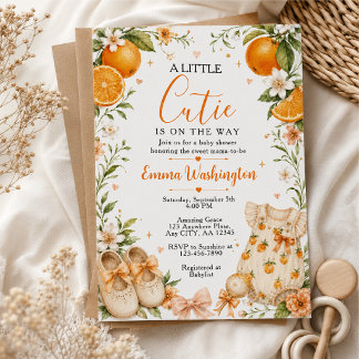 Orangenblüten-Baby-Shower Einladung