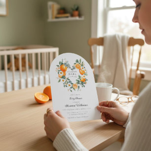 Orangenblüten-Baby-Shower-Torbogen-Einladung Einladung