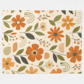 Orangenblüten-Garten-Flies-Decke Fleecedecke (Vorderseite (Horizontal))