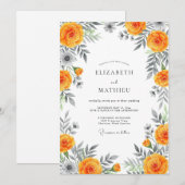 Orangenblüten-Hochzeit Einladung (Vorne/Hinten)