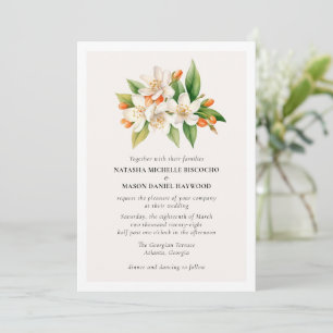 Orangenblüten-Hochzeitseinladung Einladung