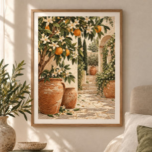 Orangenblüten-Hof Kunstprint Poster
