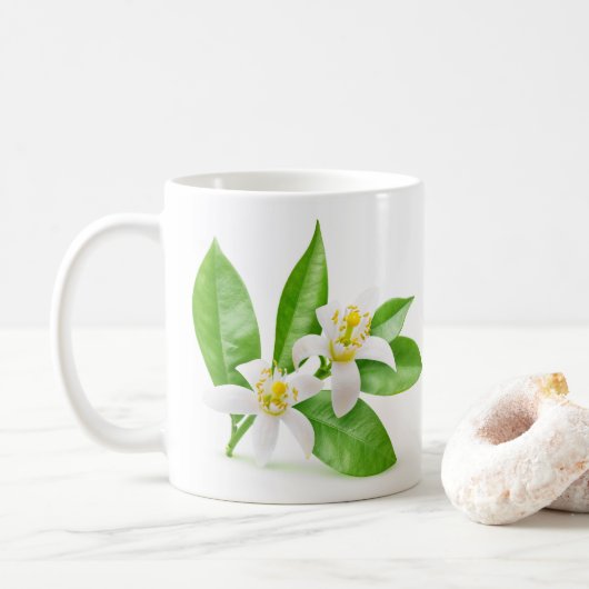 Orangenblüten Kaffeetasse (Mit Donut)