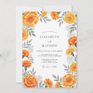 Orangenblüten-Launen Hochzeit Einladung