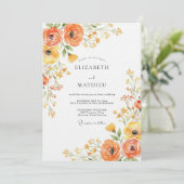 Orangenblüten-Malerische Romanze-Hochzeit Einladung (Stehend Vorderseite)