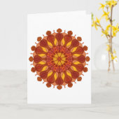 Orangenblüten-Mandala Karte (Gelbe Blume)