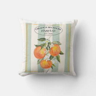 Orangenblüten - Mittelmeer Zitrus Etikett Kissen