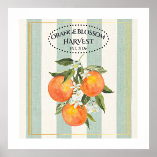 Orangenblüten - Mittelmeer Zitrus Etikett Poster