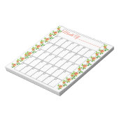 Orangenblüten-Monatskalender Notizblock (Rotiert)