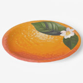 Orangenblüten-Party-Teller Pappteller (Schrägansicht)