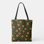 Orangenblüten und grüne Blätter Tasche (Rückseite)