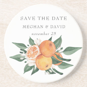 Orangenblüten-Zitrus-Botanische Hochzeit   Getränkeuntersetzer