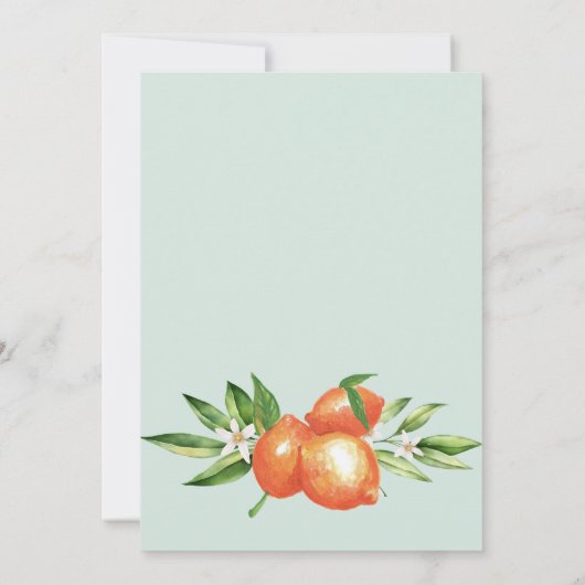 Orangenblüten Zitrusfrüchte Botanisch Save the Dat Ankündigung (Rückseite)