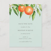 Orangenblüten Zitrusfrüchte Botanisch Save the Dat Ankündigungspostkarte (Vorderseite)