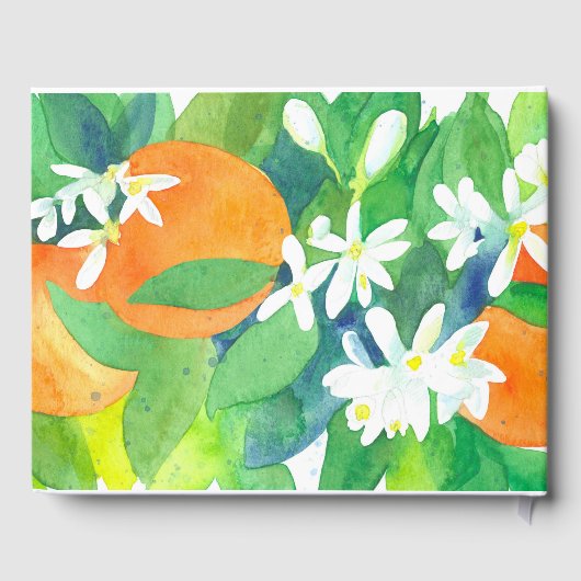 Orangenblüten Zitrusfrüchte Brautparty Gästebuch (Rückseite)