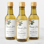 Orangenblütengrün Zitrusfrüchte Weinetikett (Flaschen)