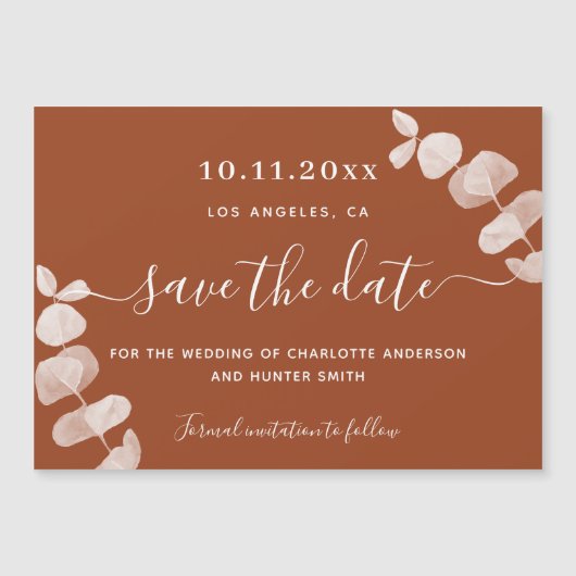 Orangenblütenhochzeit speichern Sie die Datumskart Magneteinladung (Vorderseite)