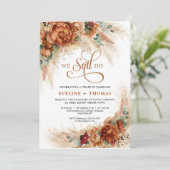 Orangenblütenpampas eucalyptus wir noch immer einladung (Stehend Vorderseite)