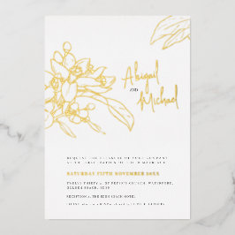 Orangenblütenskizze Foto Hochzeit Folieneinladung