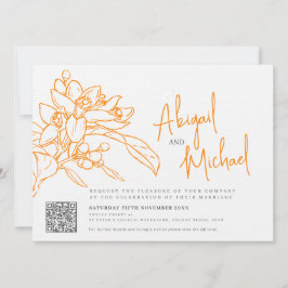 Orangenblütenskizze Orangensaft Foto Hochzeit Einladung