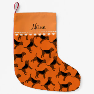 Orangenbluthunde mit personalisiertem Namen Kleiner Weihnachtsstrumpf