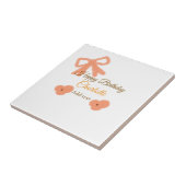 Orangenbogen Blume Pasta Aquarellfarbe Geburtsname Fliese (Seite)